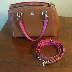 Coach satchel textured leather